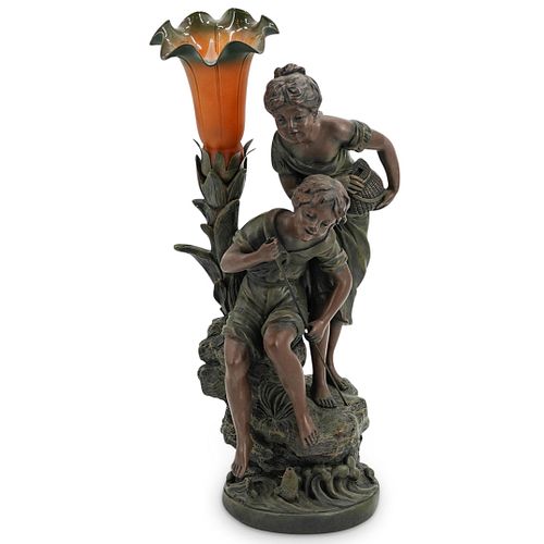 FIGURAL BRONZE LAMPDESCRIPTION: