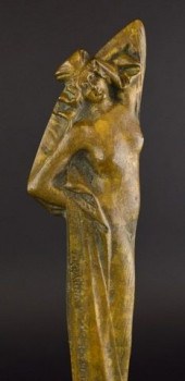 FIGURAL BRONZE LETTER OPENER M
