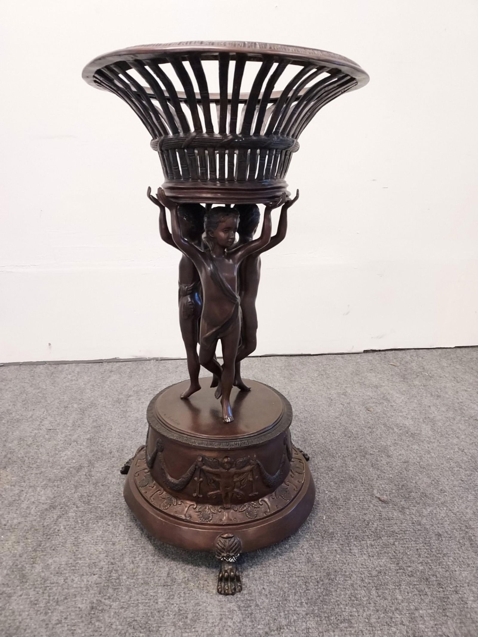 FIGURAL BRONZE PLANTER AFTER CLAUDE