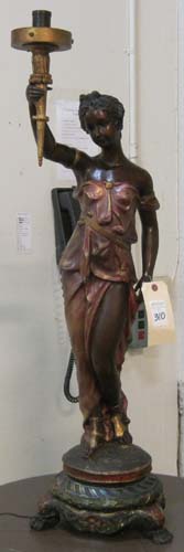 FIGURAL BRONZE TABLE LAMP the