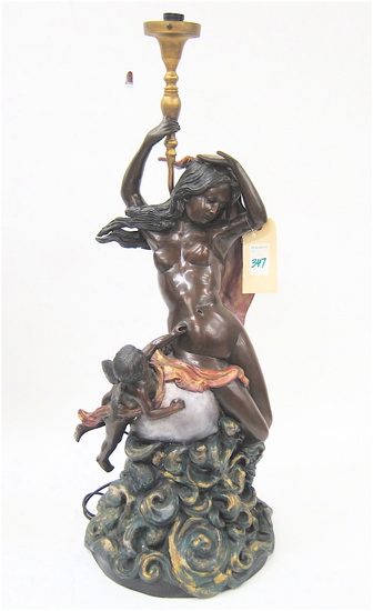 FIGURAL BRONZE TABLE LAMP Venus &