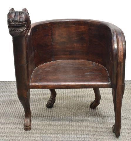 FIGURAL CARVED LEOPARD TEAKWOOD