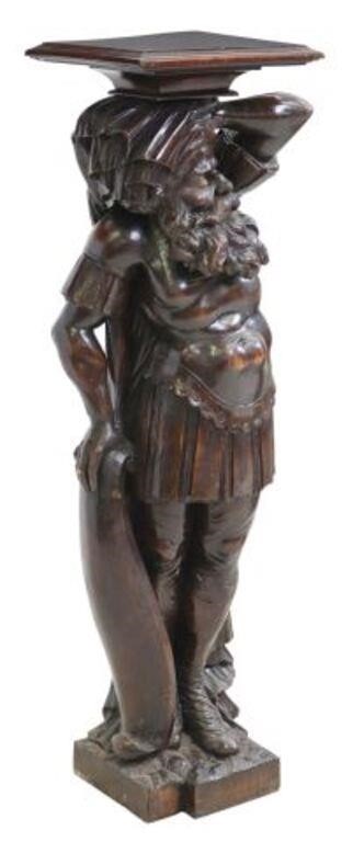 FIGURAL CARVED PEDESTAL