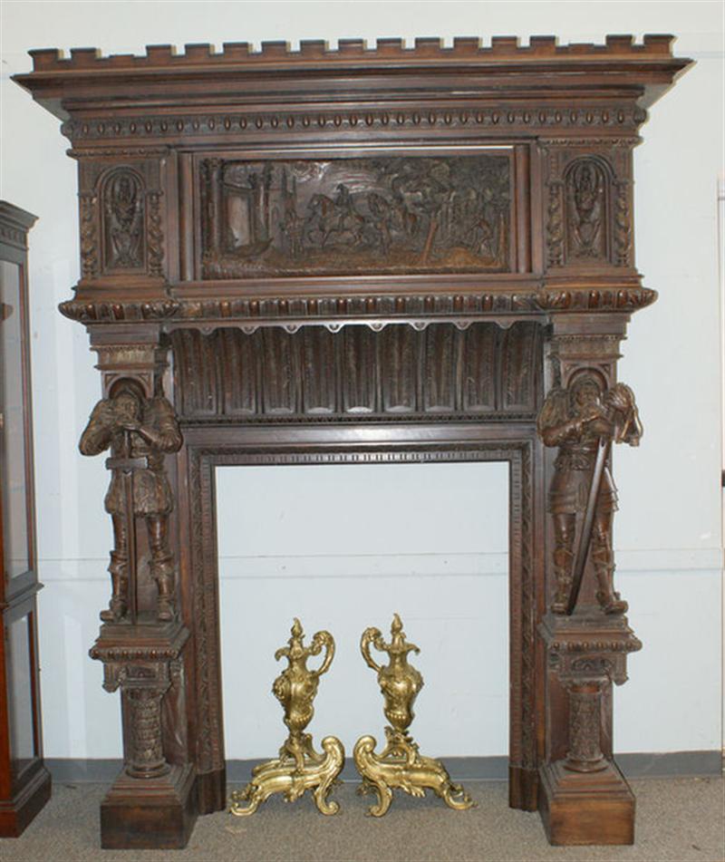 Figural carved walnut Continental