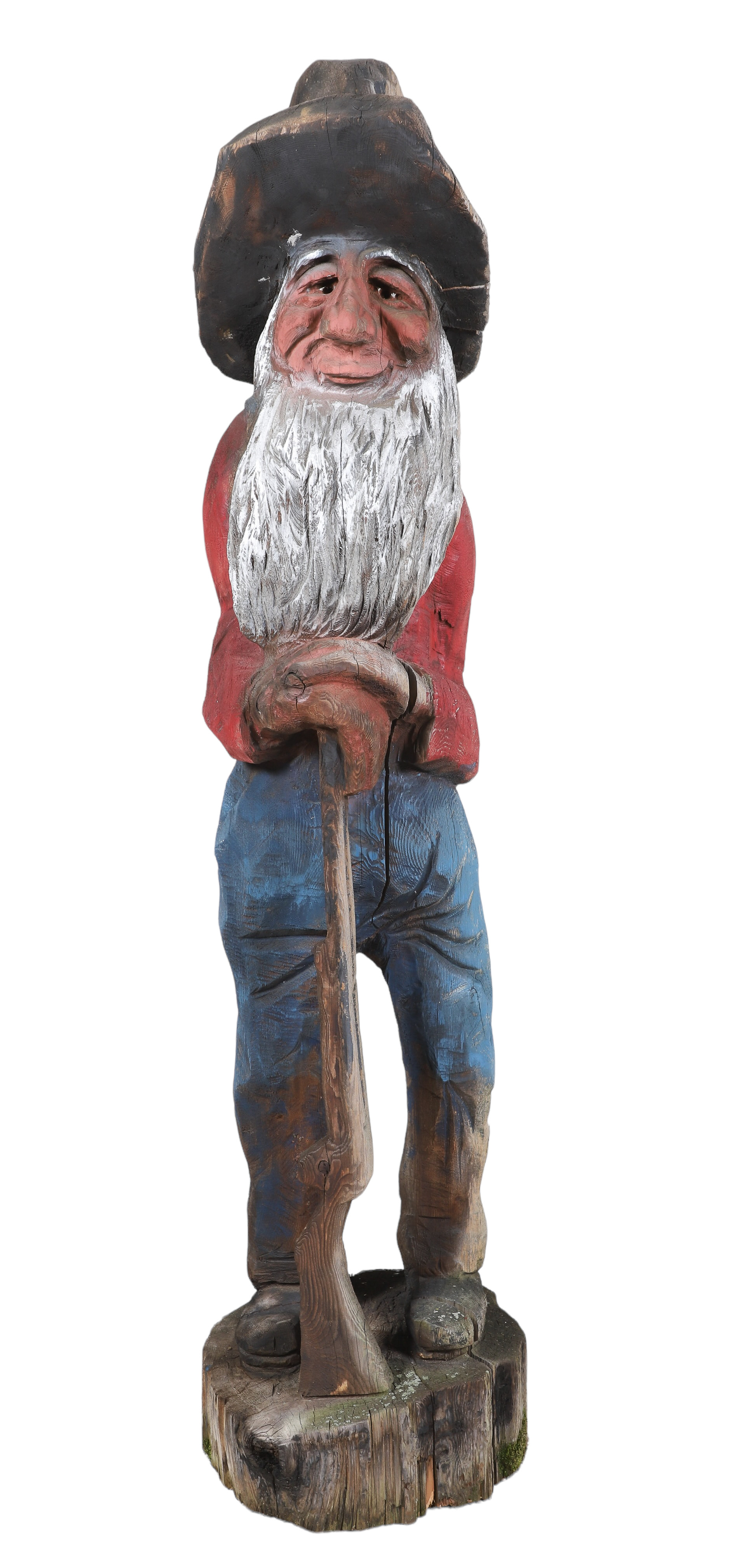 Figural carved wood statue,
