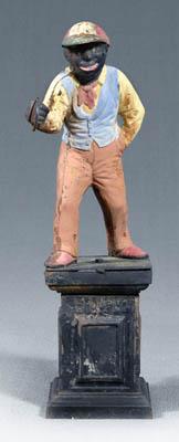Figural cast iron lawn jockey,
