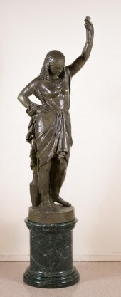 FIGURAL CAST METAL TORCHIERE O