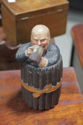 FIGURAL CERAMIC HUMIDOR. Czech