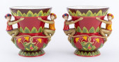 FIGURAL CERAMIC MONKEY VASES,