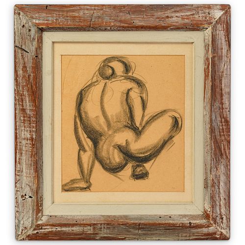 FIGURAL CHARCOAL SKETCH ON