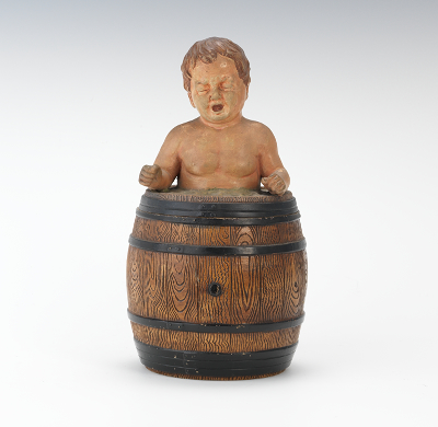 Figural Composite Tobacco Jar