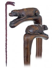 FIGURAL FOLK ART CANECa. 1890-