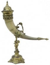 FIGURAL GILT MOUNTED DRINKING