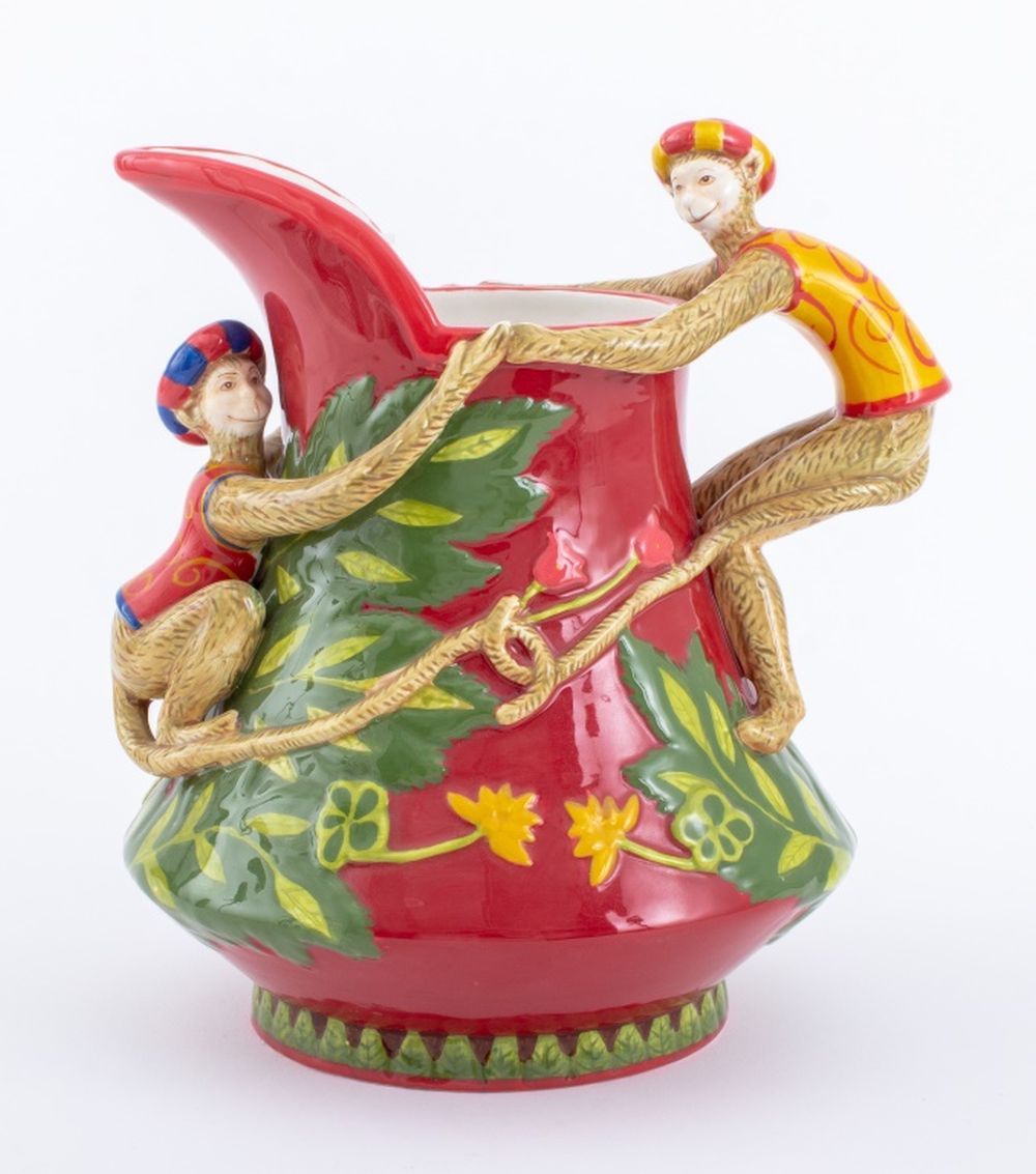 FIGURAL GLAZED CERAMIC MONKEY