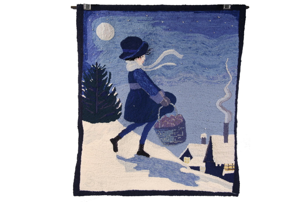 FIGURAL HOOKED RUG - Going to
