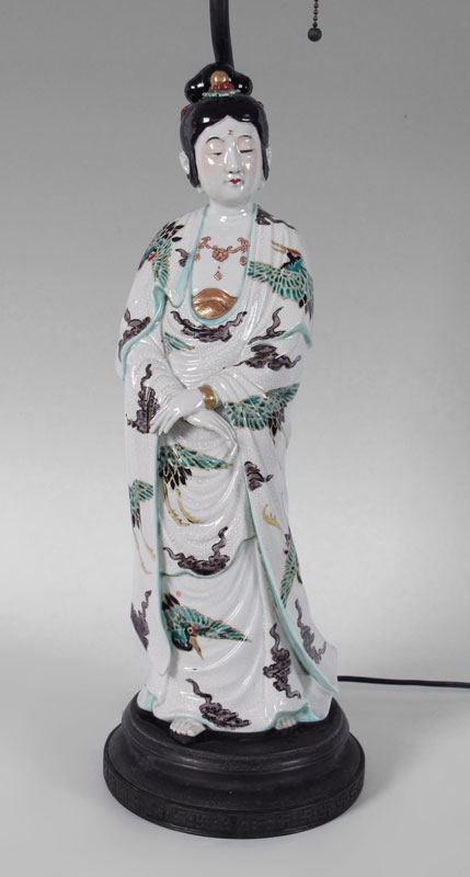 FIGURAL JAPANESE PORCELAIN LAMP: