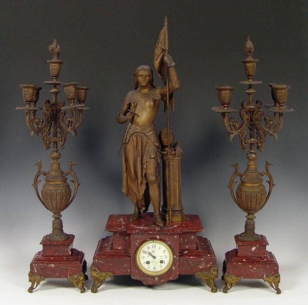 FIGURAL JOAN OF ARC FRENCH CLOCK