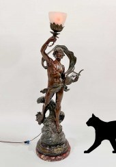 FIGURAL LAMP ''ARION ON A DOLP