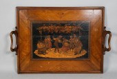 FIGURAL MARQUETRY INLAID TRAYF