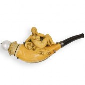 FIGURAL MEERSCHAUM PIPE AND ST