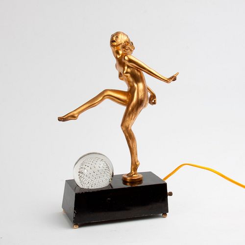 FIGURAL NUDE ART DECO LAMPCondition