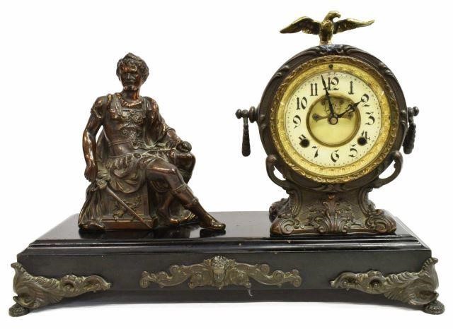 FIGURAL OPEN ESCAPEMENT MANTEL