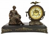 FIGURAL OPEN ESCAPEMENT MANTEL