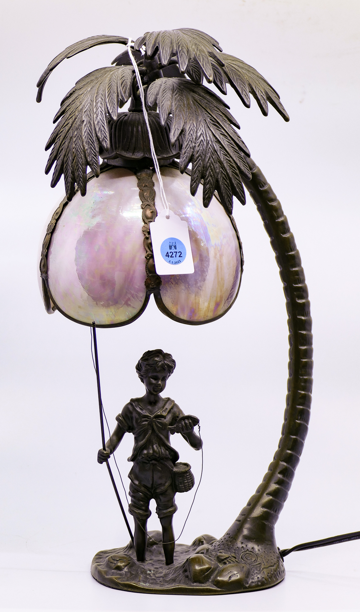 Figural Palm Tree Fisherman Table