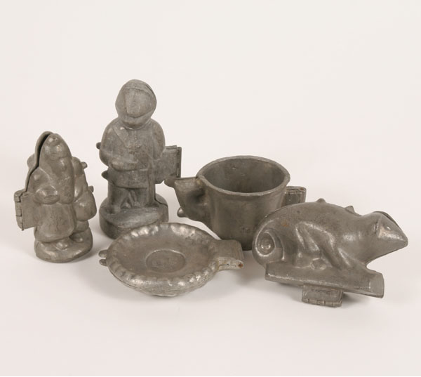 Figural pewter ice cream molds: cup