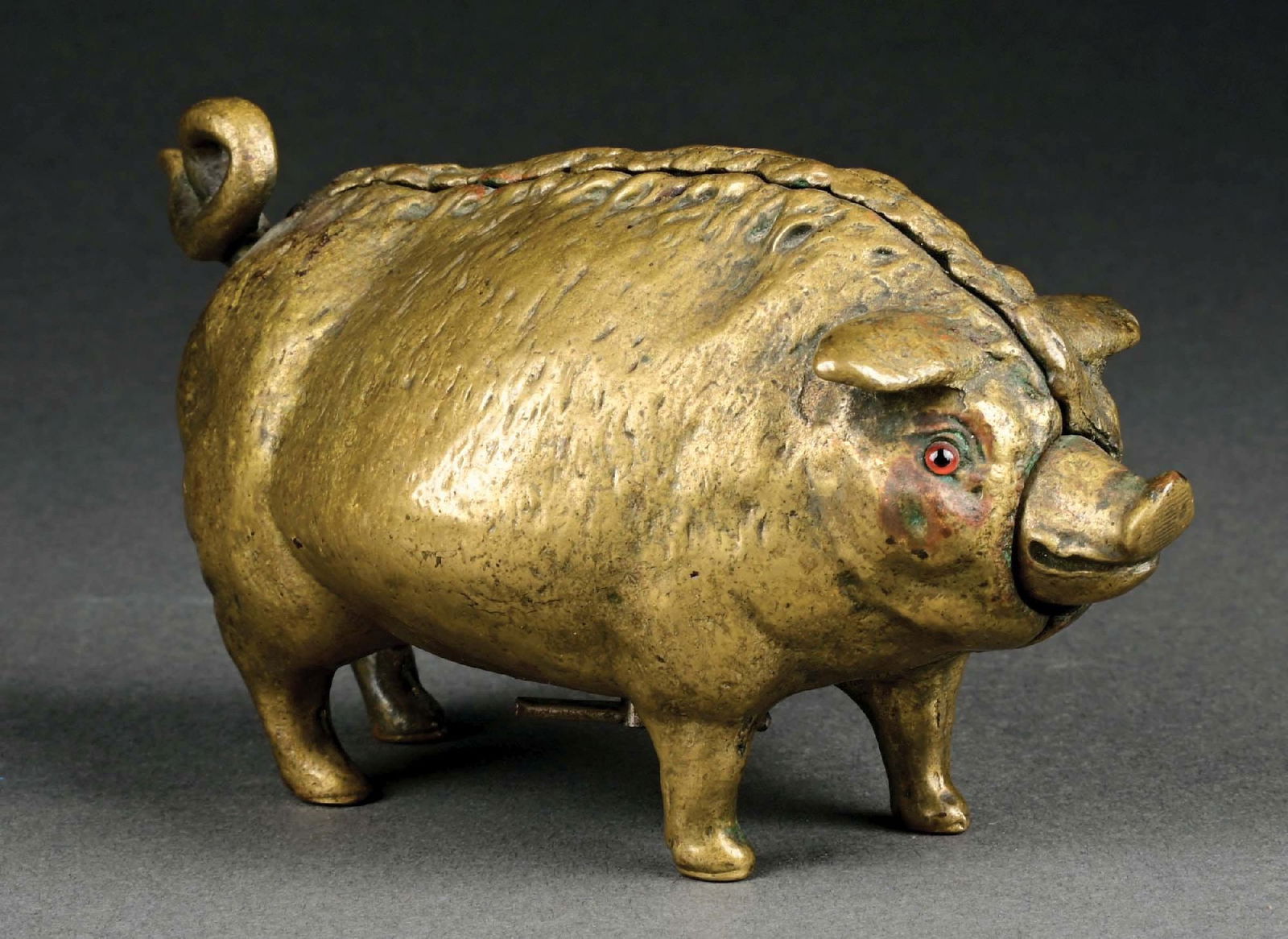 FIGURAL PIG BRONZE TAPPER BELLA