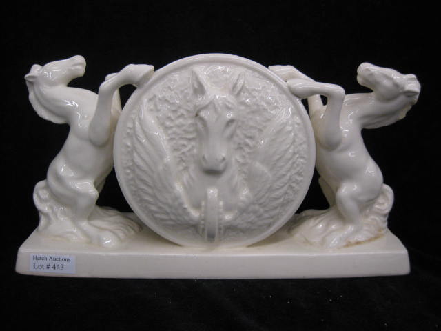 Figural Pottery Vase with Horses