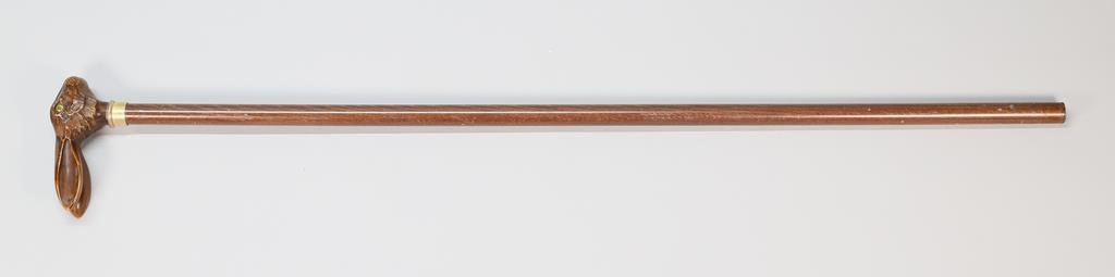 FIGURAL RABBIT CANEWooden cane with
