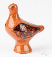 FIGURAL REDWARE BIRD WHISTLE,