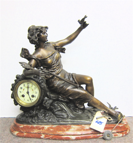 FIGURAL SPELTER AND ROSE MARBLE