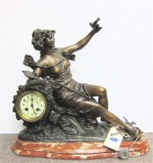 FIGURAL SPELTER AND ROSE MARBL