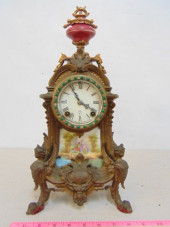 FIGURAL SPELTER CLOCK BY NEW H
