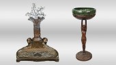 FIGURAL TRAY AND INKWELLArt No