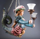 FIGURAL TWO-LIGHT MERMAID CHAN
