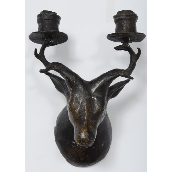 Figural Wall Sconce of a Buck A pot