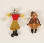 Figure Pins Bakelite Lady Carv