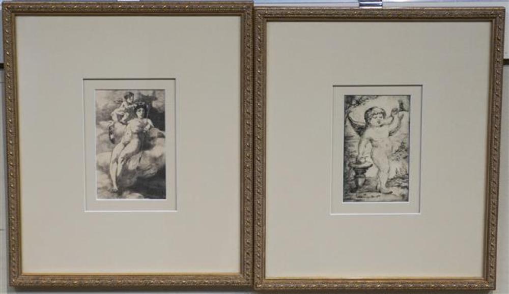 FIGURE WITH CHERUB AND CHERUB
