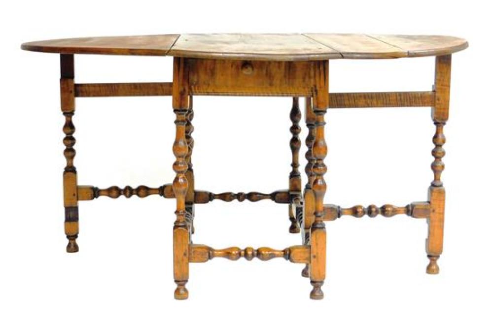 FIGURED MAPLE GATE LEG TABLE, NEW