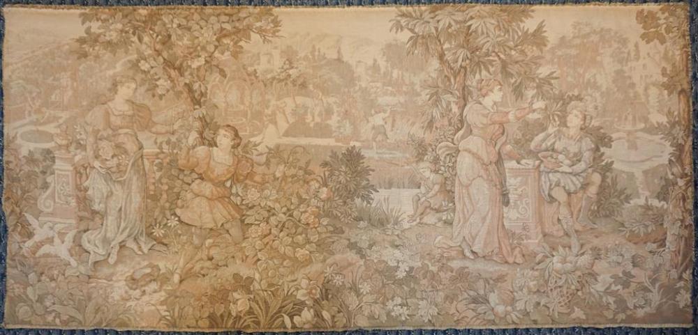 FIGURES IN A GARDEN, MACHINE-MADE