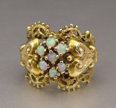 FILIGREE 14K OPAL RING: Ornate