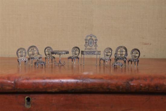 FILIGREE DOLL FURNITURE. Probably