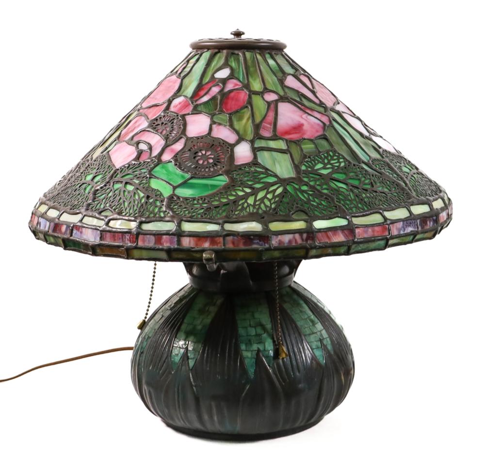 FILIGREE POPPY LEADED GLASS &