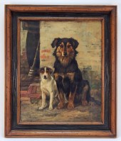 FINE 19C AMERICAN SCHOOL DOG P