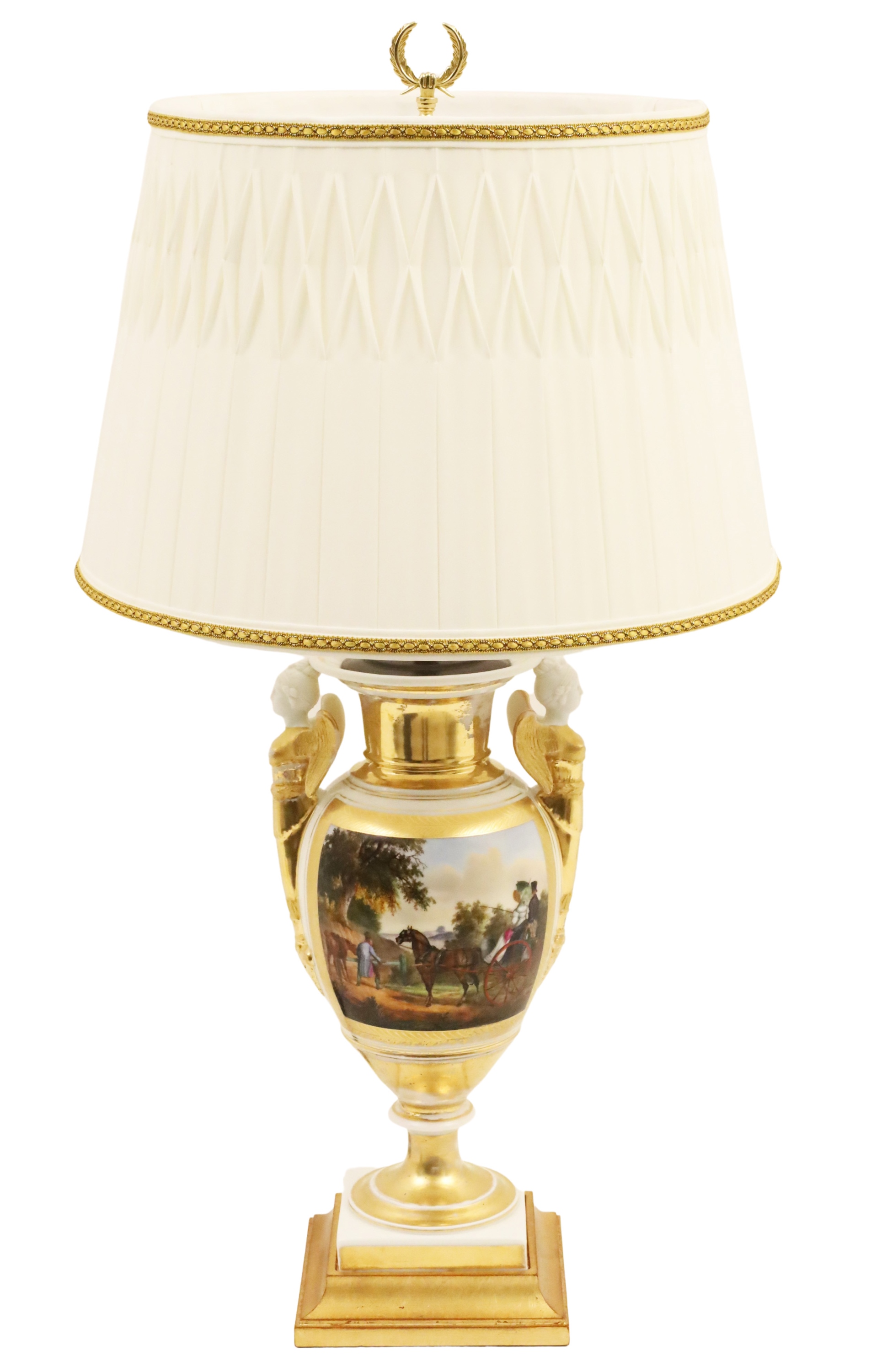 FINE 19TH C. OLD PARIS URN LAMP A