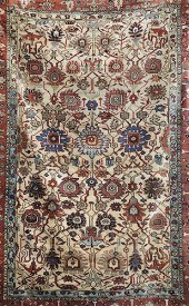 FINE 19TH C. PERSIAN SILK RUGF