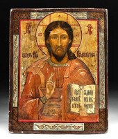 FINE 19TH C. RUSSIAN ICON CHRI